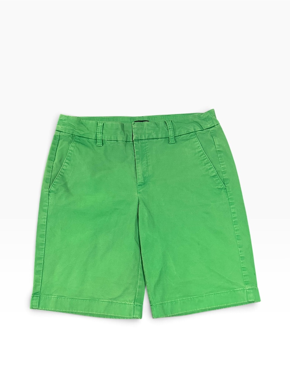 J. Crew Bright Green Flat-Front Chino Shorts